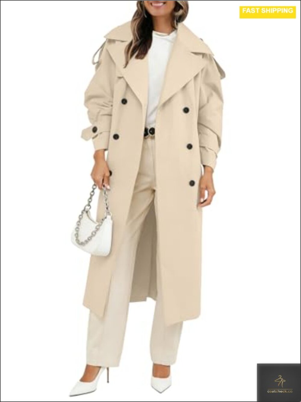 Women's Oversized Trench Coat Windproof Dressy